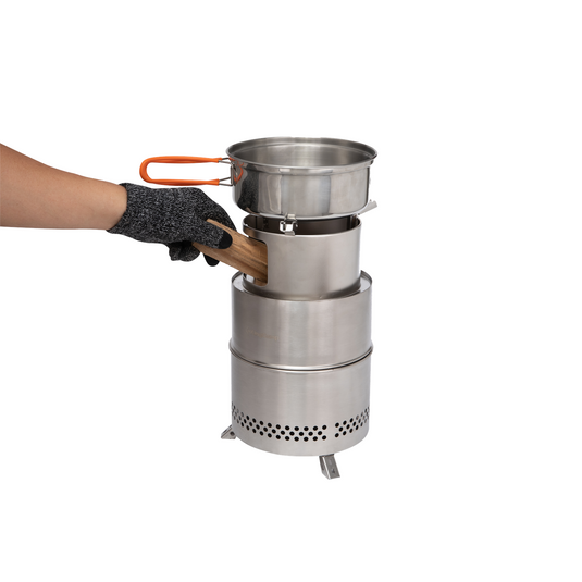 KingCamp FIREWOOD M Folding Wood Stove, Portable Stainless Steel Campfire Stove for Camping, BBQ, Cooking & Boiling Water