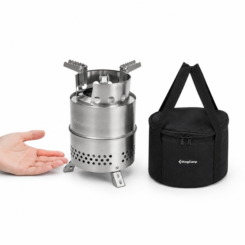 Laden Sie das Bild in Galerie -Viewer, KingCamp FIREWOOD S Mini Folding Wood Stove, Ultralight Stainless Steel Camp Stove for Solo Camping, Hiking &amp; Outdoor Cooking
