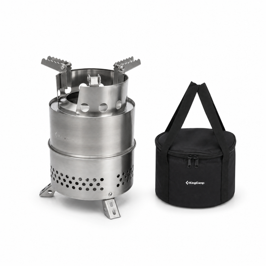 KingCamp FIREWOOD S Mini Folding Wood Stove, Ultralight Stainless Steel Camp Stove for Solo Camping, Hiking & Outdoor Cooking
