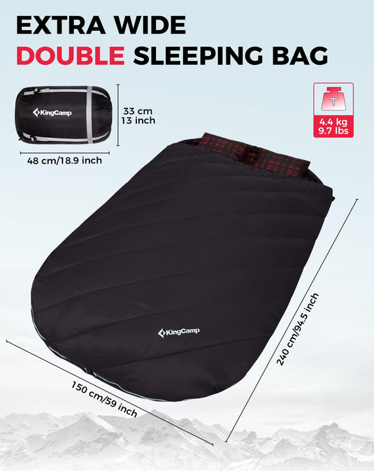 KingCamp FREESPACE 250D Double-Sized Sleeping Bag Extra Wide