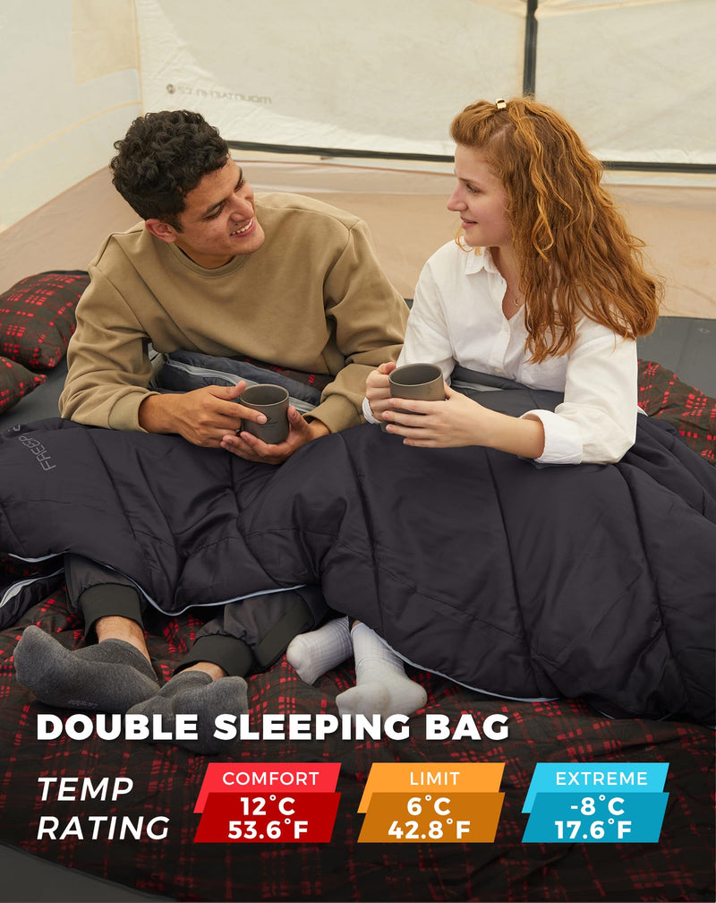 Load image into Gallery viewer, KingCamp FREESPACE 250D Double-Sized Sleeping Bag Comfortable
