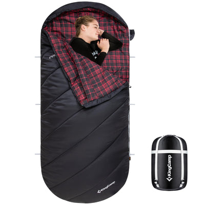 KingCamp FREESPACE 250 3-Season Plus Size Flannel Sleeping Bag