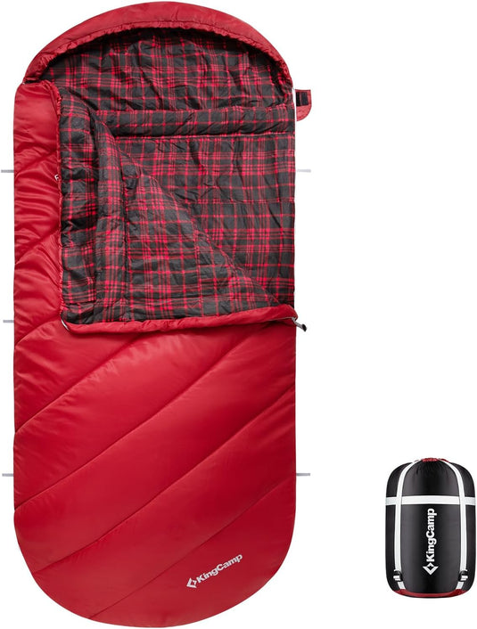 KingCamp FREESPACE 350 Flannel Sleeping Bag-Envelope With Hood