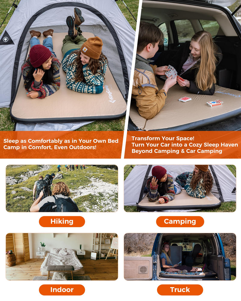 Load image into Gallery viewer, KingCamp FlexiRest 5.0 Plus Extra-Wide Inflatable Sleeping Pad - PVC-Free, Ultra-Lightweight Camping Mattress for Maximum Comfort, Glamping, Backpacking &amp; Travel
