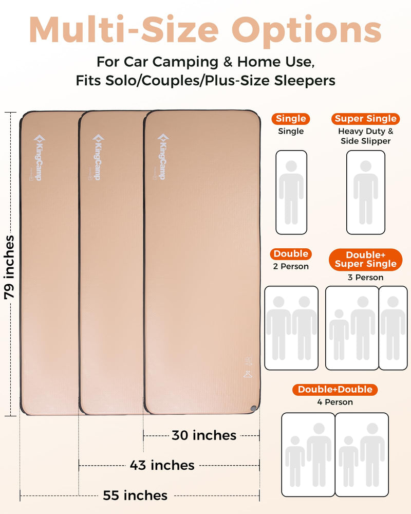 Load image into Gallery viewer, KingCamp FlexiRest 5.0 Ultra-Light Inflatable Sleeping Pad - PVC-Free, High Support Camping Mattress for Backpacking, Glamping &amp; Travel
