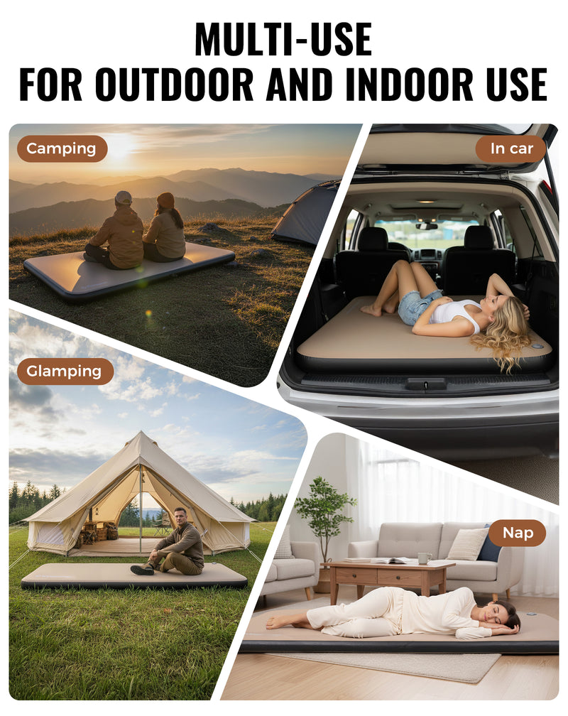Load image into Gallery viewer, KingCamp Flexi Rest 8.0 DUO Inflatable Sleeping Pad | Double-Wide 55" Camping Mattress with Drop-Stitch Construction, 1100lb Capacity TPU Air Bed
