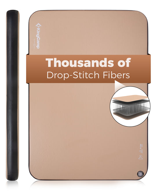 KingCamp Flexi Rest 8.0 Series Inflatable Sleeping Pads | Drop-Stitch TPU Camping Mats with 1100lb Capacity, Quiet & Compact
