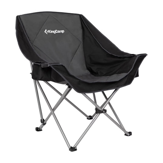 KingCamp Folding Sofa Chair | Padded Camping Chair with Cooler Armrest, Cup Holder & Wine Glass Holder, 300lb Capacity Portable Outdoor Couch for Camping, Beach & Tailgating