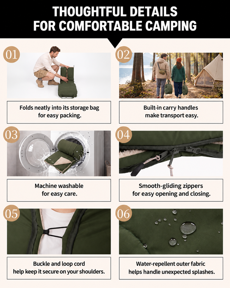 Load image into Gallery viewer, KingCamp HAZE 50 4-in-1 Camping Blanket, Sherpa Fleece Wearable Blanket, Zip-Up Sleeping Bag &amp; Travel Pillow
