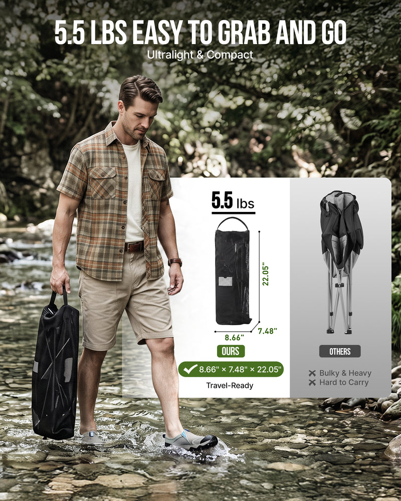 Load image into Gallery viewer, KingCamp High Back Camping Chair with Gentle Sway 5.5 lbs easy to grab and go
