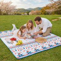 KingCamp ISIAY XXL Camping Mat, 6.6 x 6.6 ft Waterproof Picnic Mat with Aluminum Backing for Beach, Camping & Family Picnics