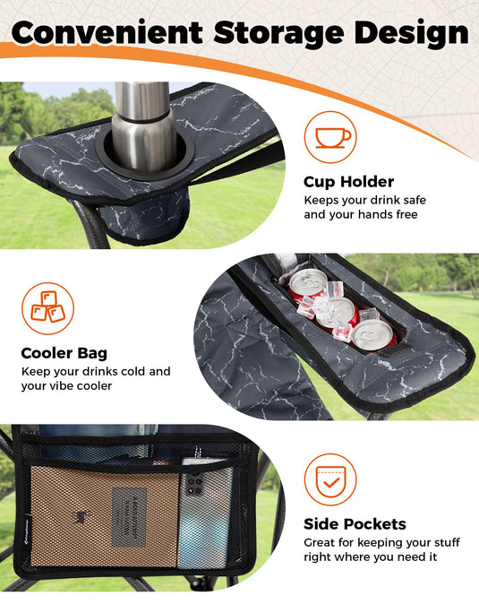 KingCamp JUNIPER C10 Heavy Duty Folding Camping Chair with Cup Holder