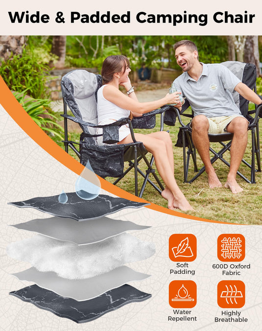 KingCamp Wide and Padded Folding Camping Chair