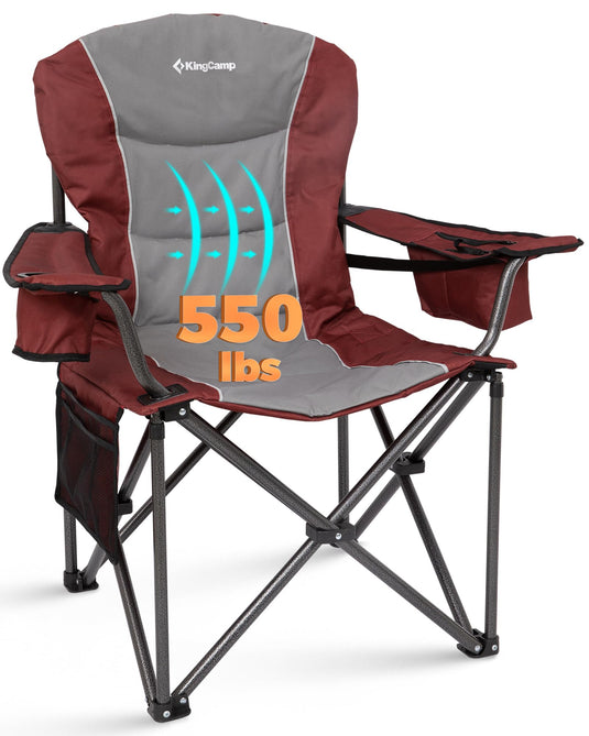 KingCamp JUNIPER C10 Oversized Folding Chair with Adjustable Lumbar Support