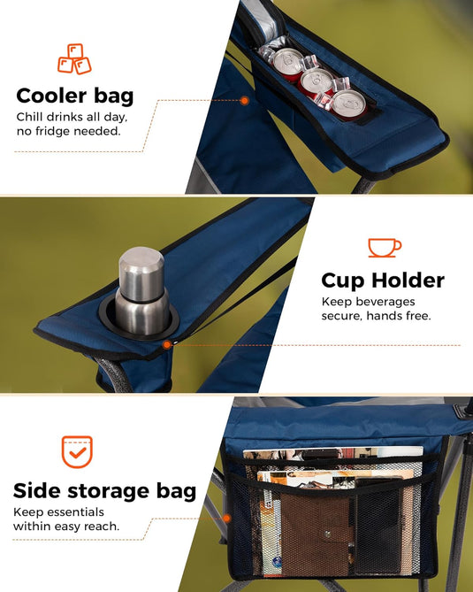 KingCamp JUNIPER C10 Oversized Folding Chair with Adjustable Lumbar Support