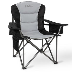 KingCamp JUNIPER C10 Oversized Folding Chair with Adjustable Lumbar Support Black