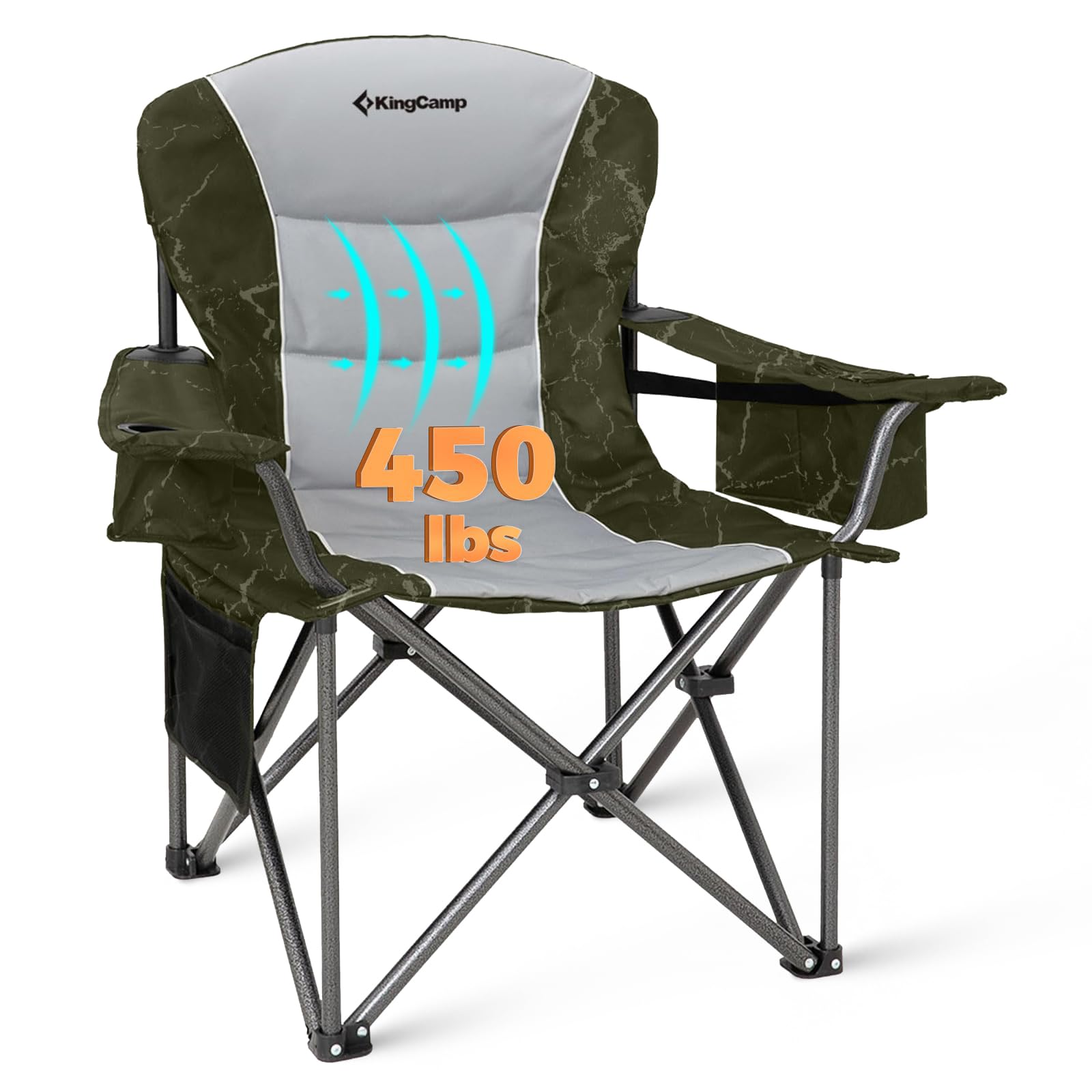 KingCamp JUNIPER C10 Oversized Folding Chair with Adjustable Lumbar Support