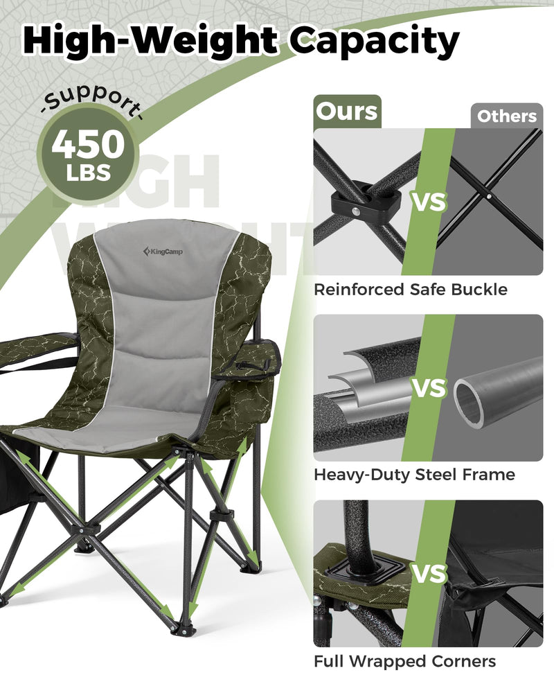 Load image into Gallery viewer, KingCamp JUNIPER C10 Oversized Folding Chair with Adjustable Lumbar Support
