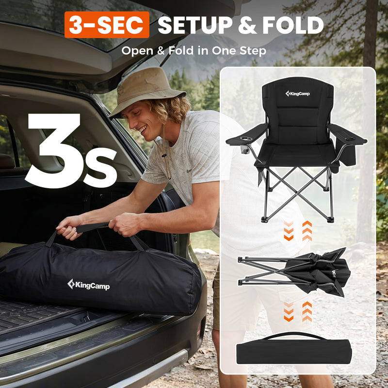 Load image into Gallery viewer, KingCamp JUNIPER PLUS Padded Outdoor Folding Armchair 3-SEC SETUP &amp; FOLD Open &amp; Fold in One Step
