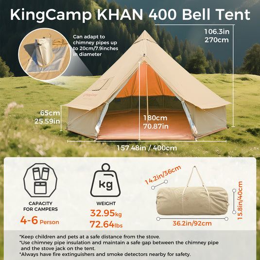 bell tent 400 KingCamp KHAN 400/ 500 Canvas Bell Tents – BRoadout
