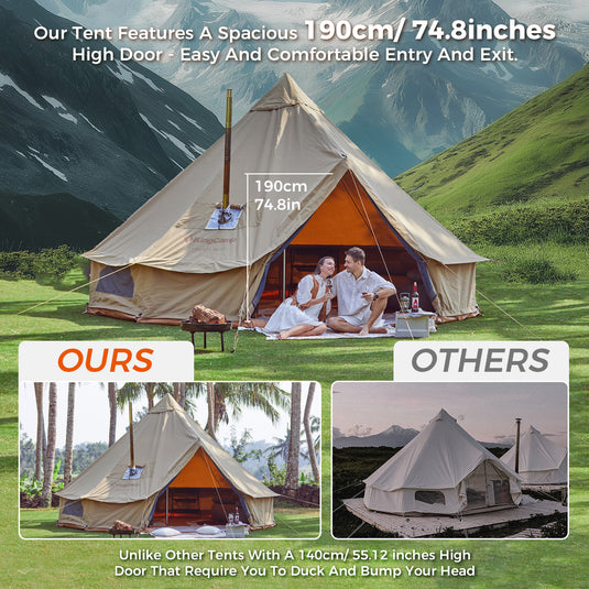 KingCamp KHAN 500 Canvas Bell Tents Spacious Hot Tent