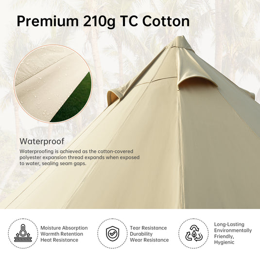tent cotton KingCamp KHAN C 400/500 4-Season Bell Tent KHAKI / 4-6 Person