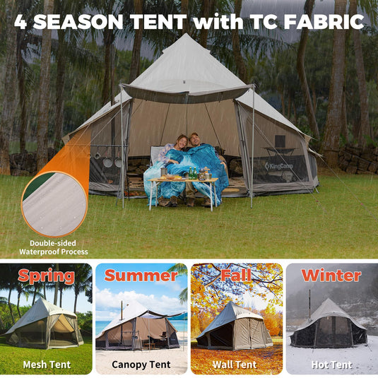 KingCamp KHAN LIGHT 400/ 500 Canvas Bell Tent 4 Season Tent