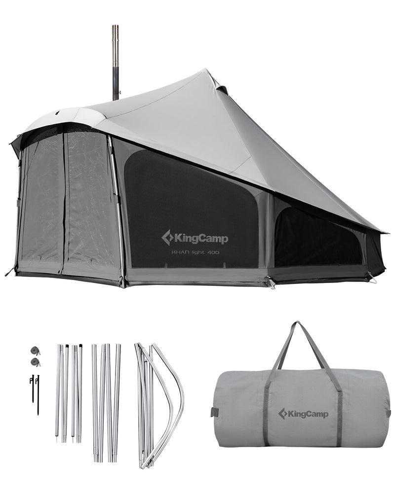 Load image into Gallery viewer, KingCamp KHAN LIGHT Hot Tent with Stove Jack, Canvas Bell Tent for Winter Camping 4-6 Persson
