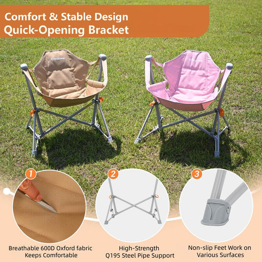 Perfect Gift For Kid KingCamp Kids Hammock Chair with Stand – Adjustable Folding Chair for Outdoor & Indoor Use