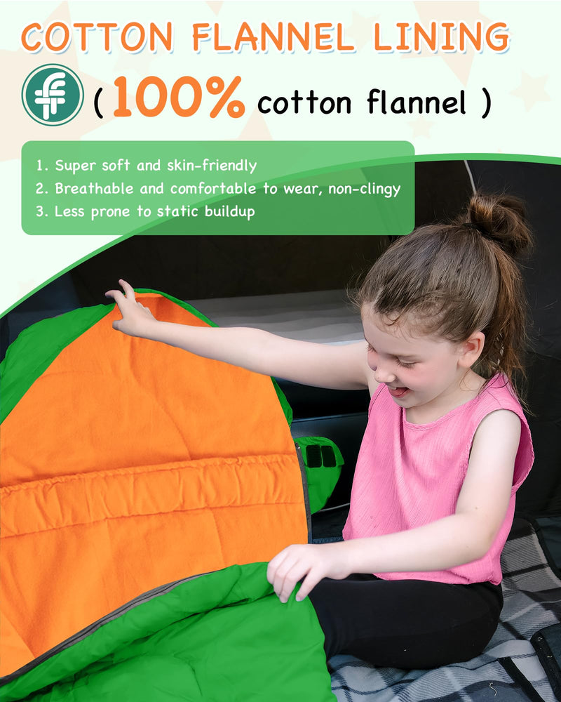 Load image into Gallery viewer, KingCamp Kids Mummy Sleeping Bag - 100% Cotton Flannel Lining
