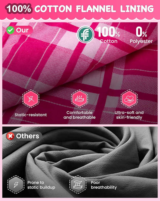 KingCamp Kids Mummy Sleeping Bag - 3-Season Warm & Snug Fit for Camping, Ages 8-12 (up to 4'7" Tall) Rose Red