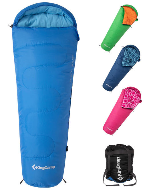 KingCamp Kids Mummy Sleeping Bag - Temperature Rating: 12°C / 7°C / -3°C (54°F / 45°F / 26°F)