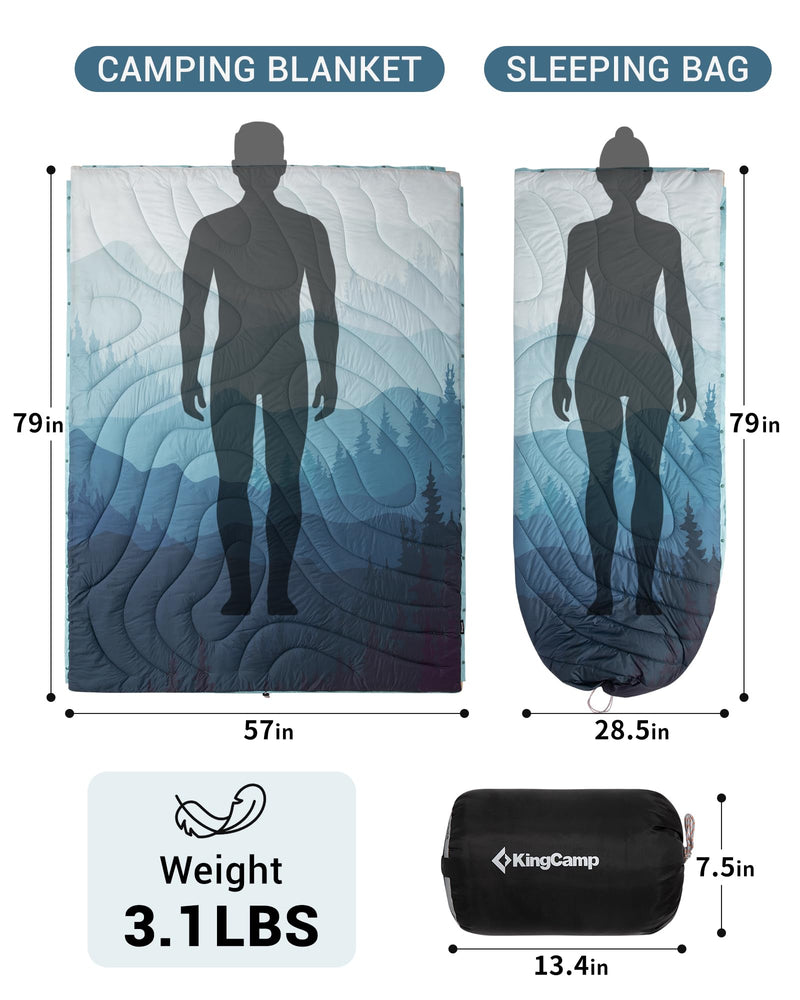 Load image into Gallery viewer, KingCamp Large Sherpa &amp; Water-Resistant Picnic Blanket for Outdoor Concerts, Beach &amp; Travel
