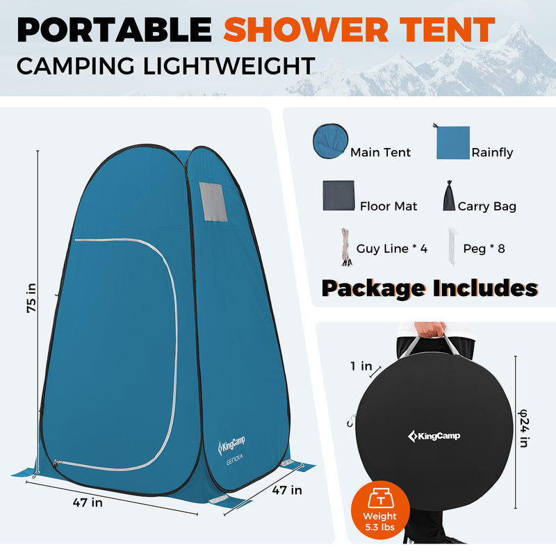 Load image into Gallery viewer, KingCamp MARASUSA POP Instant Privacy Tent | Pop-Up Camping Shower Tent with UPF50+ Sun Protection, Portable Changing Room &amp; Toilet Shelter for Beach, Camping &amp; Outdoor Events
