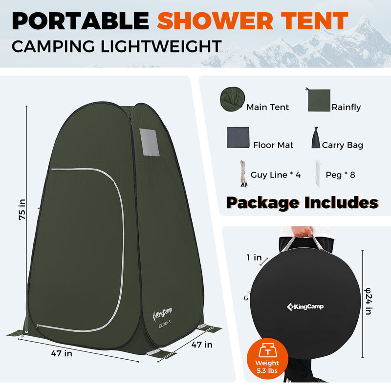 Load image into Gallery viewer, KingCamp MARASUSA POP Instant Privacy Tent | Pop-Up Camping Shower Tent with UPF50+ Sun Protection, Portable Changing Room &amp; Toilet Shelter for Beach, Camping &amp; Outdoor Events
