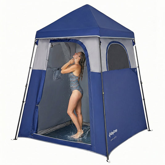 pop up tent xl KingCamp MARASUSA Q Single-Room Shower Tent BLUE/GREY