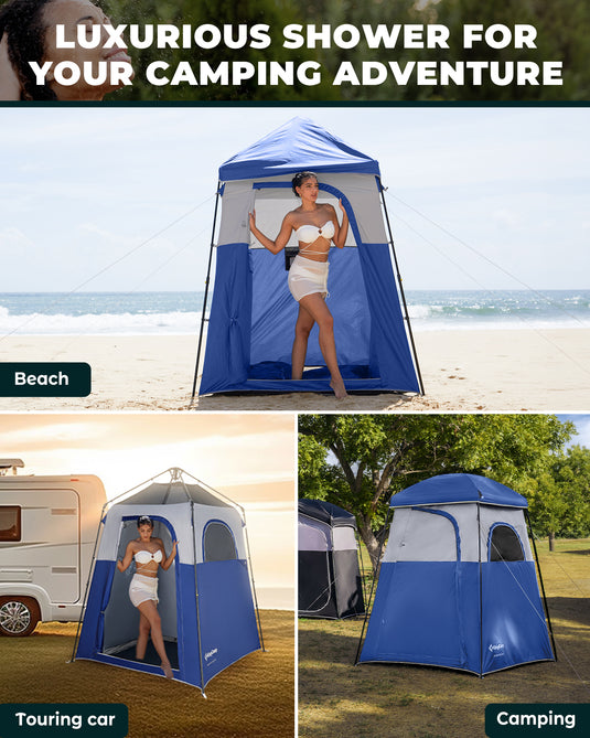 KingCamp MARASUSA Q Single Privacy Shelter | Pop-Up Camping Shower Tent with UPF50+ Sun Protection, XL 5.5x5.5ft Interior for Portable Toilet, Changing Room & Outdoor Shower