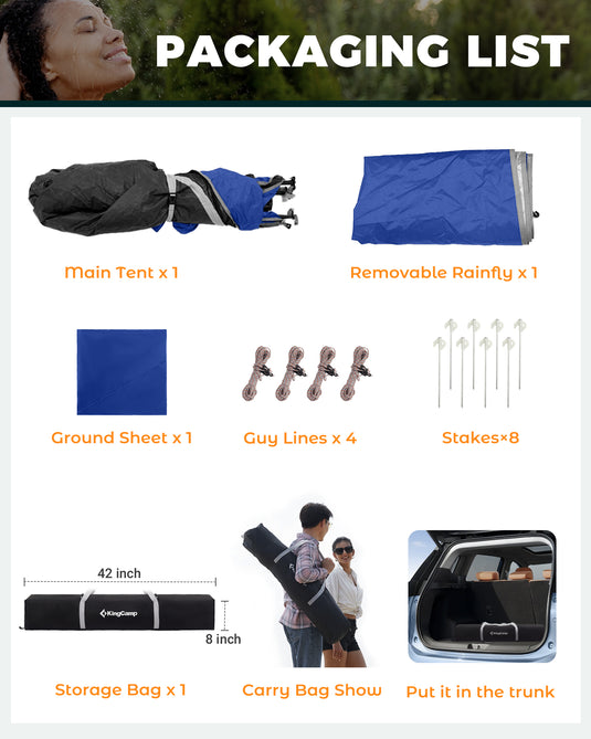 KingCamp MARASUSA Q Single Privacy Shelter | Pop-Up Camping Shower Tent with UPF50+ Sun Protection, XL 5.5x5.5ft Interior for Portable Toilet, Changing Room & Outdoor Shower