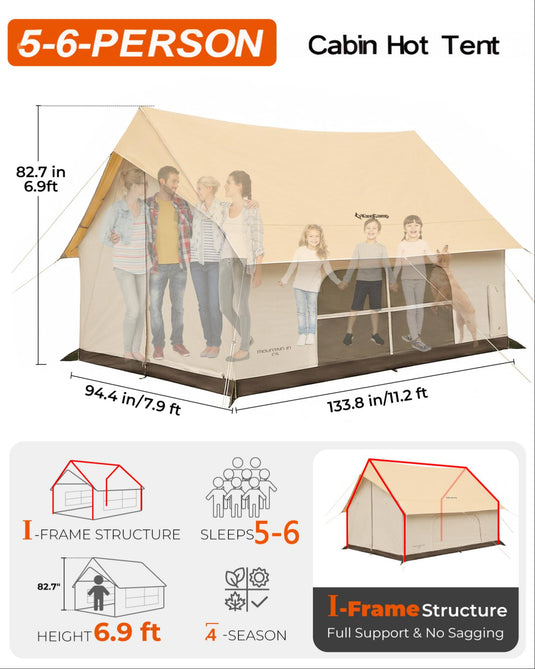 KingCamp Canvas Hot Tent with Stove Jack