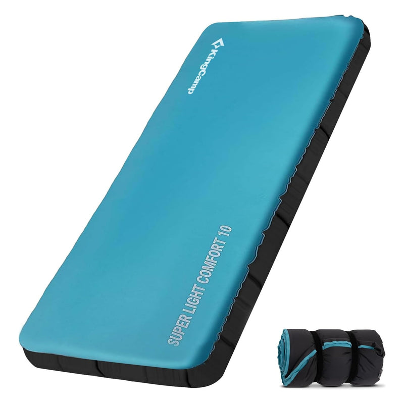 Load image into Gallery viewer, KingCamp Memory Foam Hybrid Sleeping Mat | R-Value 4.9, 4-Season Insulated Camping Pad with 50D 4-Way Stretch Fabric &amp; Pump Sack | Ultra-Silent, 3.9" Thick for Car &amp; Tent Camping
