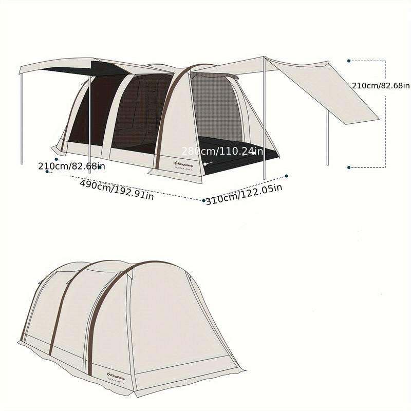 Load image into Gallery viewer, KingCamp NUOVA AIR Inflatable Tunnel Tent 4 Person Camping Tent
