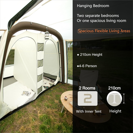 KingCamp NUOVA AIR Inflatable Tunnel Tent 4 Person Camping Tent