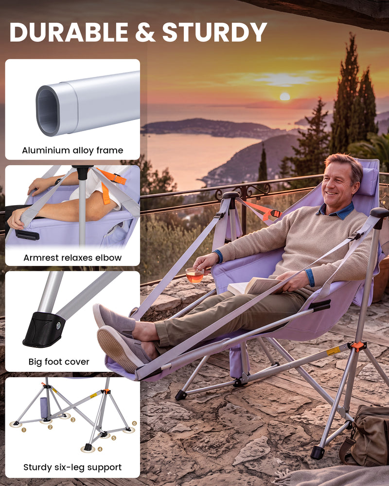 Load image into Gallery viewer, KingCamp ORCHID C20 Folding Rocking Chair Hammock Camping Chair

