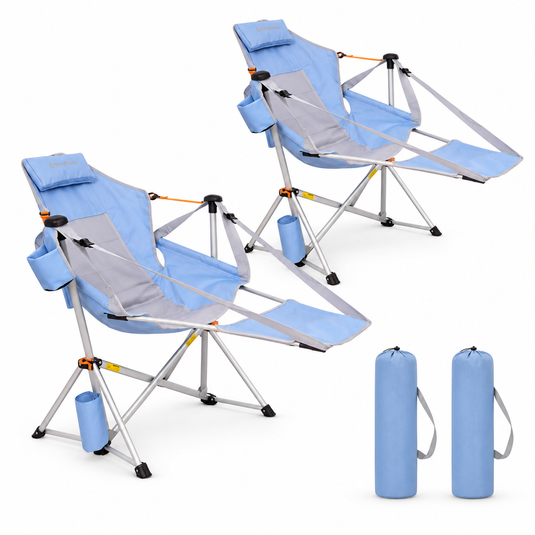 KingCamp ORCHID C20 Folding Rocking Chair Hammock Camping Chair Light Blue 2 PACK