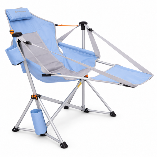 KingCamp ORCHID C20 Folding Rocking Chair Hammock Camping Chair Light Blue