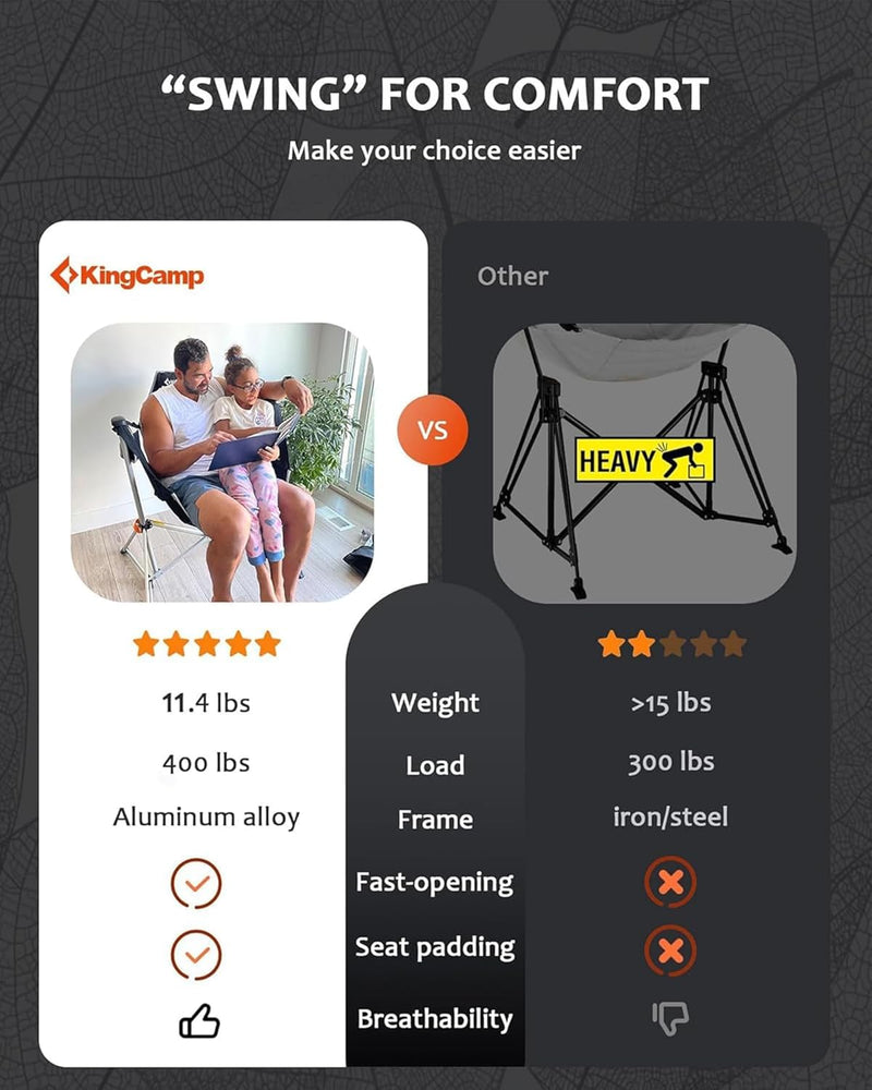 Load image into Gallery viewer, KingCamp ORCHID C20 Folding Rocking Chair Hammock Camping Chair Rose Red
