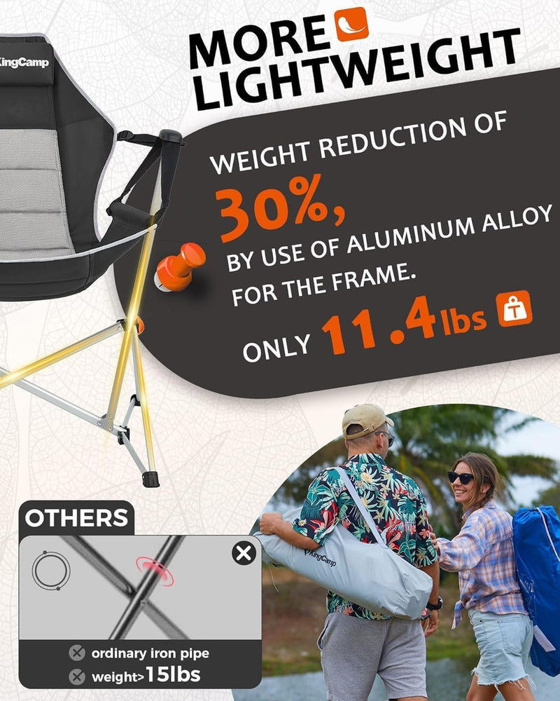 Load image into Gallery viewer, KingCamp ORCHID C20 Folding Rocking Chair Hammock Camping Chair Rose Red
