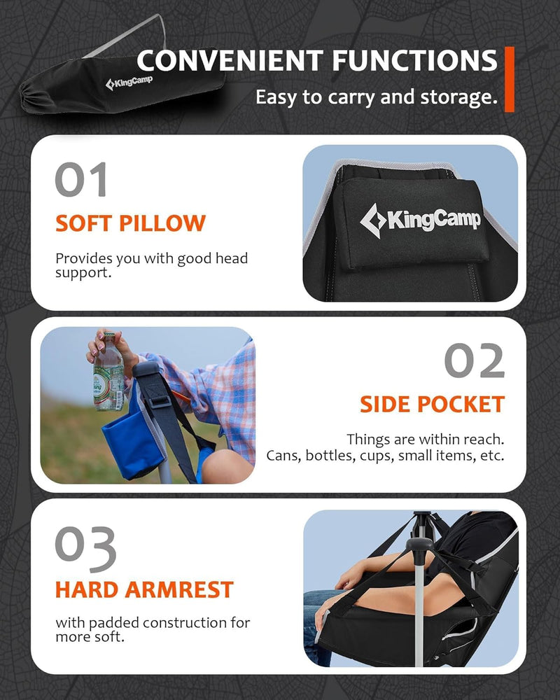 Load image into Gallery viewer, KingCamp ORCHID C20 Folding Rocking Chair Hammock Camping Chair Rose Red
