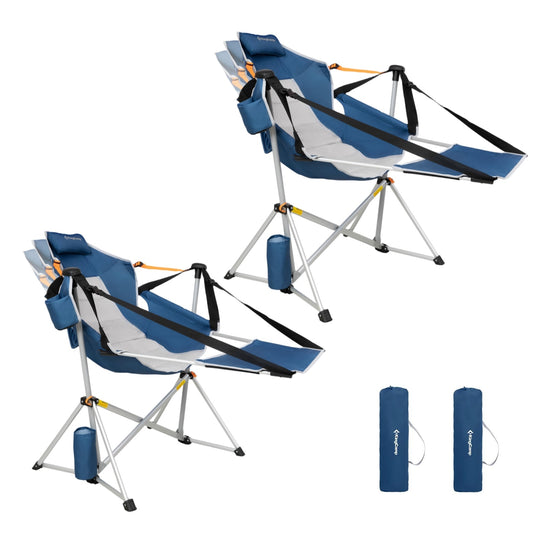 KingCamp ORCHID C20 Hammock Chair and Footrest Blue 2pack