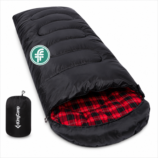 KingCamp Oasis C 250 Sleeping Bag | 3-Season Cotton Flannel-Lined Envelope Bag